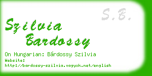 szilvia bardossy business card