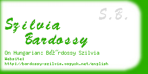 szilvia bardossy business card